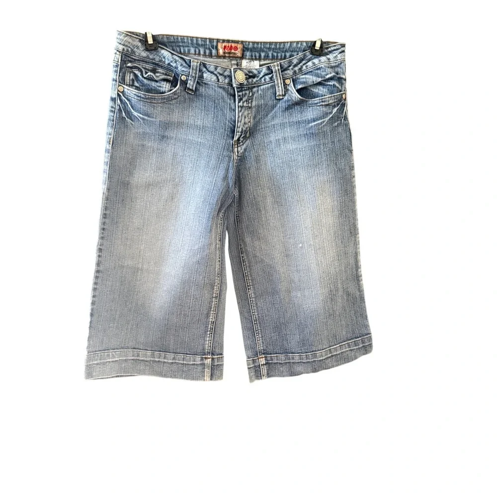 No Boundaries Vintage Y2K‎ Low Rise Wide Leg Denim Jorts Shorts Blue 15 Skater